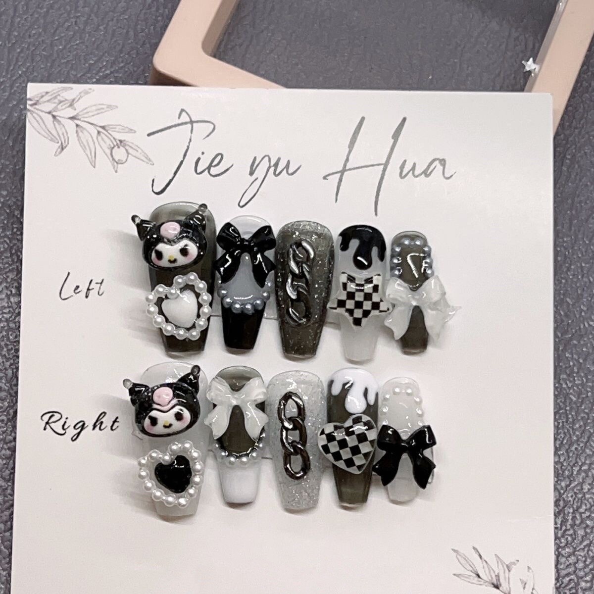 Kuromi Black Y2K Princess Handmade Artisan Press On Nails