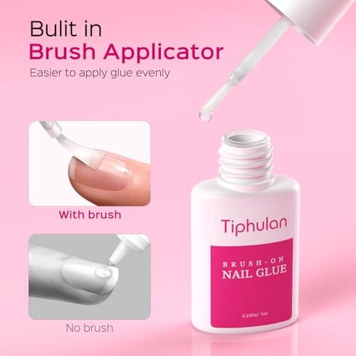 28ml Brush On Nail Glue for Press On, Acrylic Nails – Super Strong, 4pcs