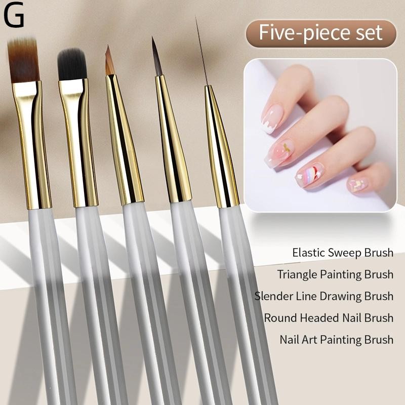 1/5/6Pcs Painting Liner Brush Gel Polish Precision Nail Art Thin Drawing Pen
