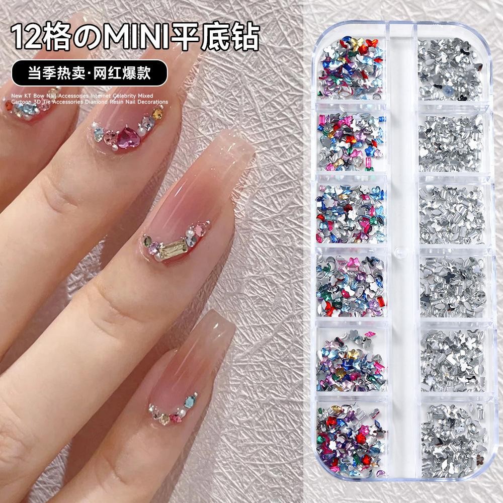 1-2mm Irregular Shape Nail Rhinestones Micro Flat Back Gems for Acrylic Gel Nail