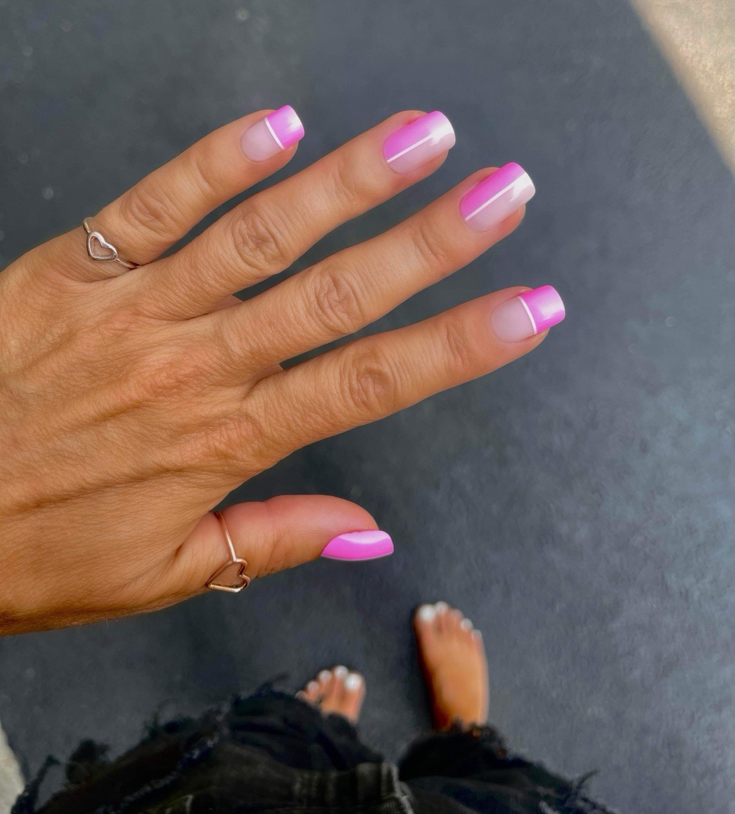 Red Aspen Press On Nails, Medium Square, Pink Power Suit, Penelope