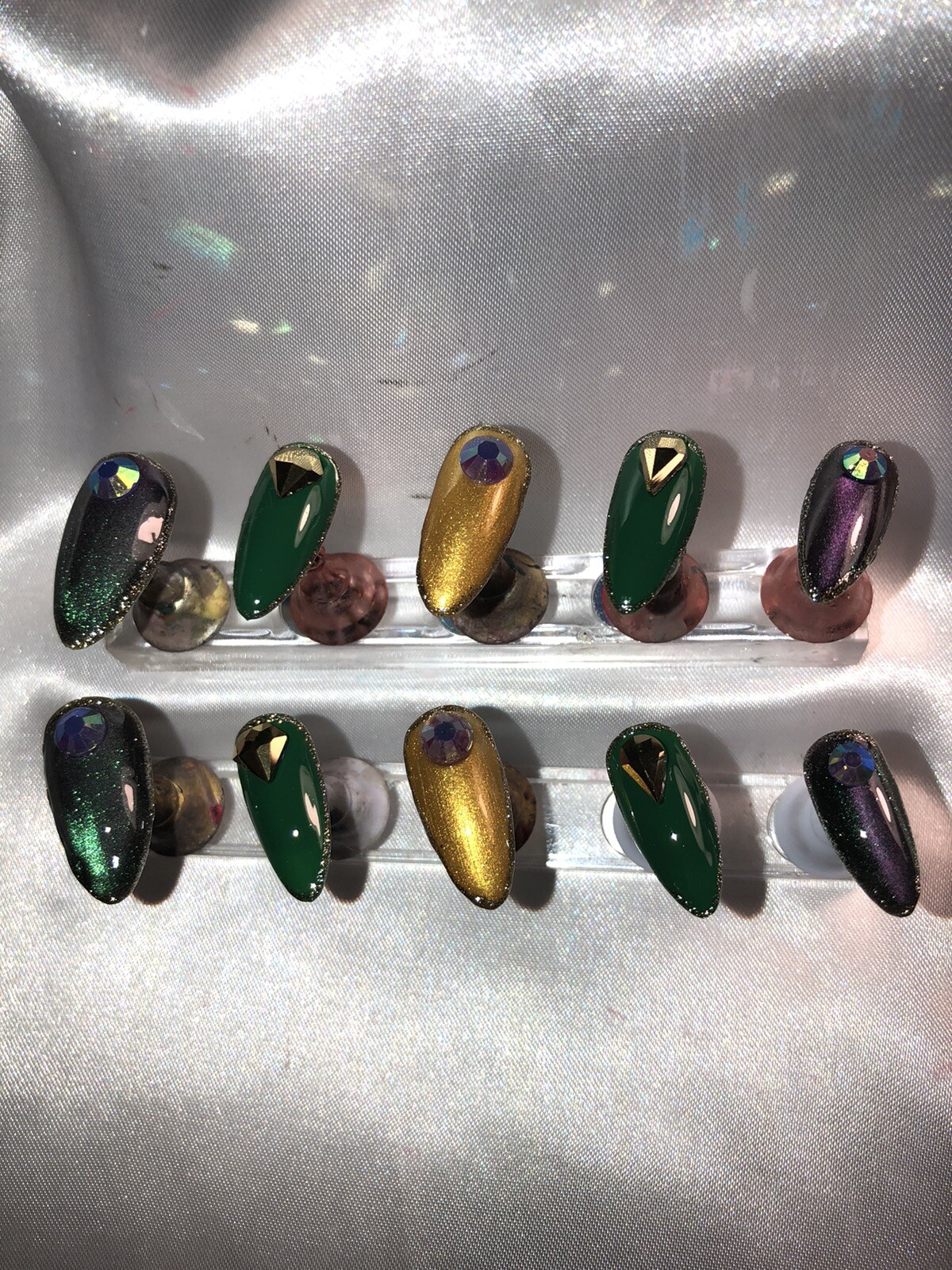 Z NAILZ! Gorgeous Set Of Custom Handmade MARDI GRAS Press On Nails
