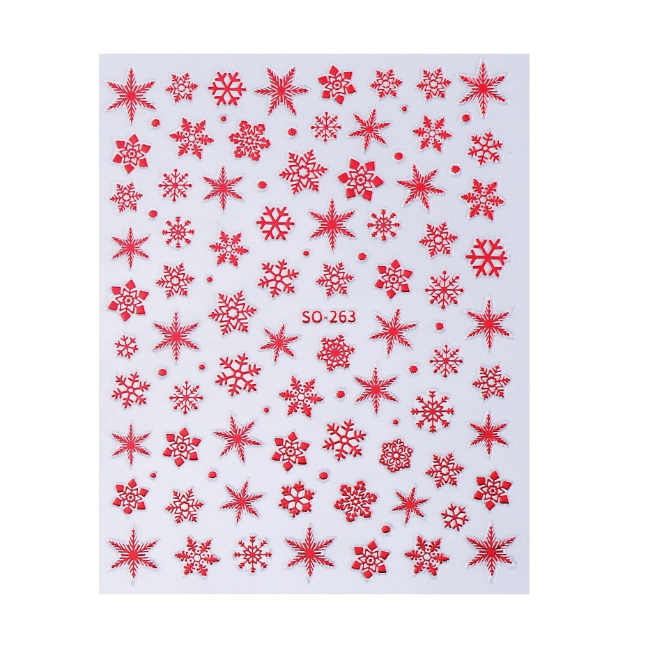5Pcs Snowflake Star Christmas Nail Sticker Elegant Fashion Slide Decoration NH27