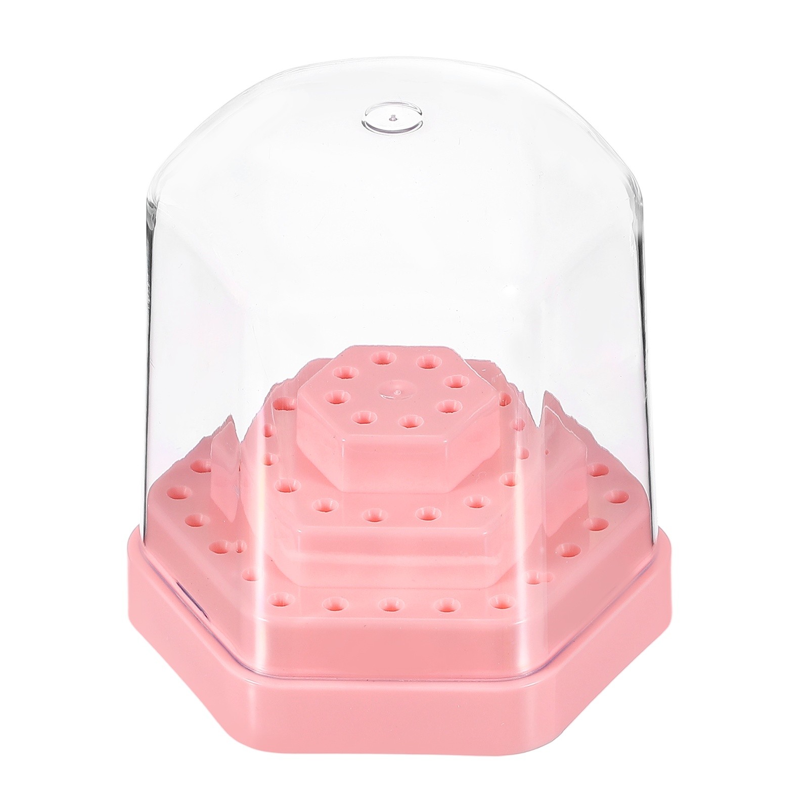 Nail Drill Bits Holder, 48 Holes Large Space Drills Bit Case, Pink