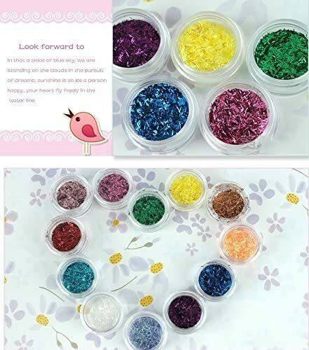 Nail Art Powder 12 Color Dust Glitter Sparkle Nail Tip Decoration