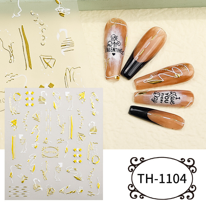 1 Sheet Nail Art Stickers Sakura Gradient Flower 3D Laser Cherry Floral Decals