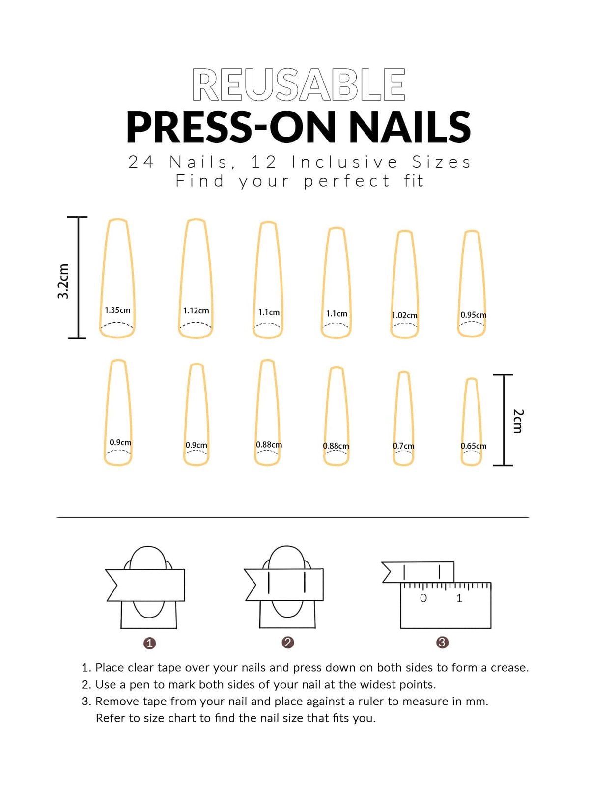24pcs Long Coffin White French Ombre Rhinestone Flower Fake Nail Press On Nails