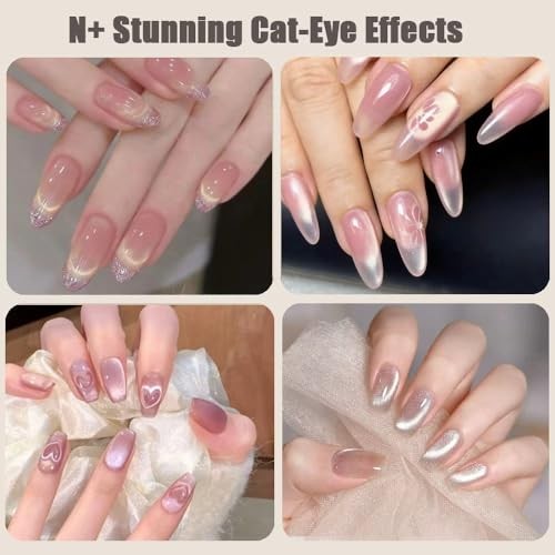 8-PCS Cat Eye Magnet Set,French /Black Hole/heart magnet for cat eye gel