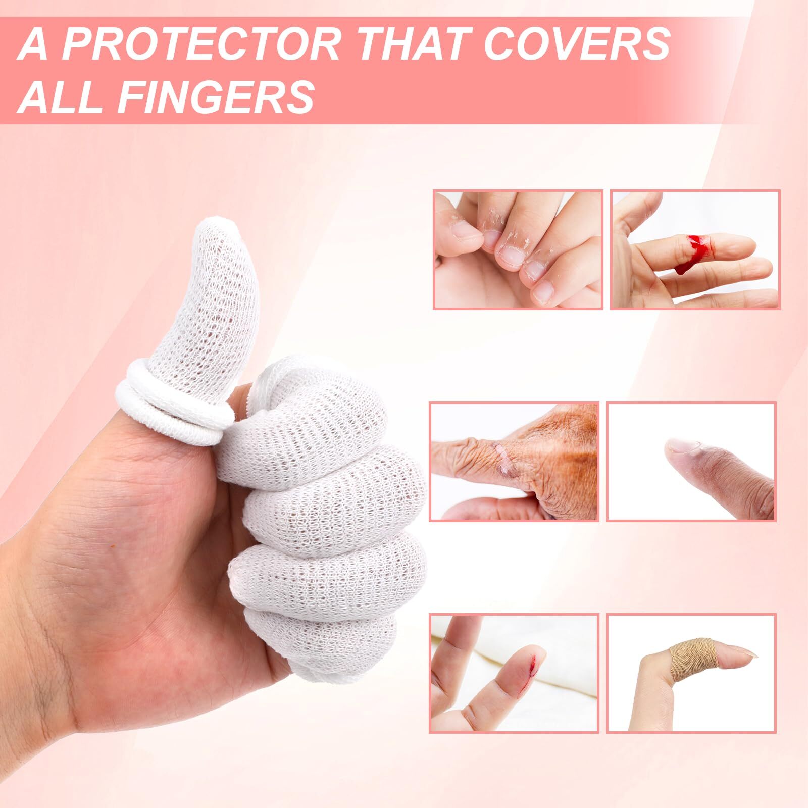 30 Pcs Bobs Thumb Bandage Finger Bandage Tubular Cotton Finger Cots for Kitchen