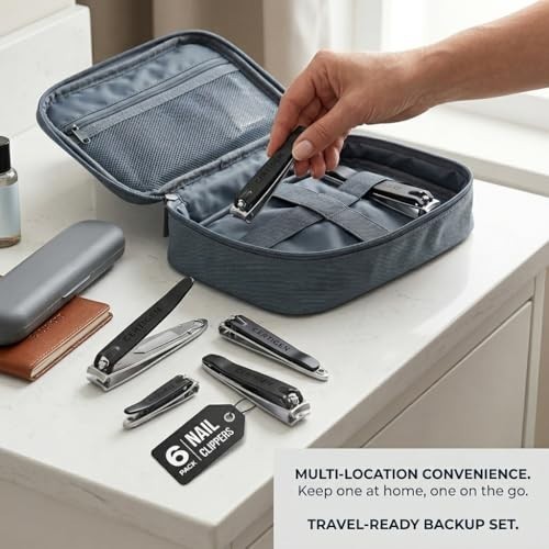 Nail Clippers Set 6 -Pack – Includes Toenail Clippers, Fingernail Clipper, and