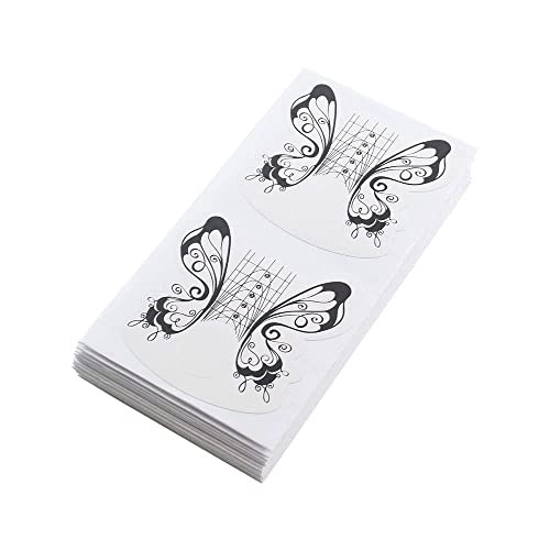 VNC 200 Pcs Nail Form Guide Acrylic Tip Extension Forms Black A-Normal Color