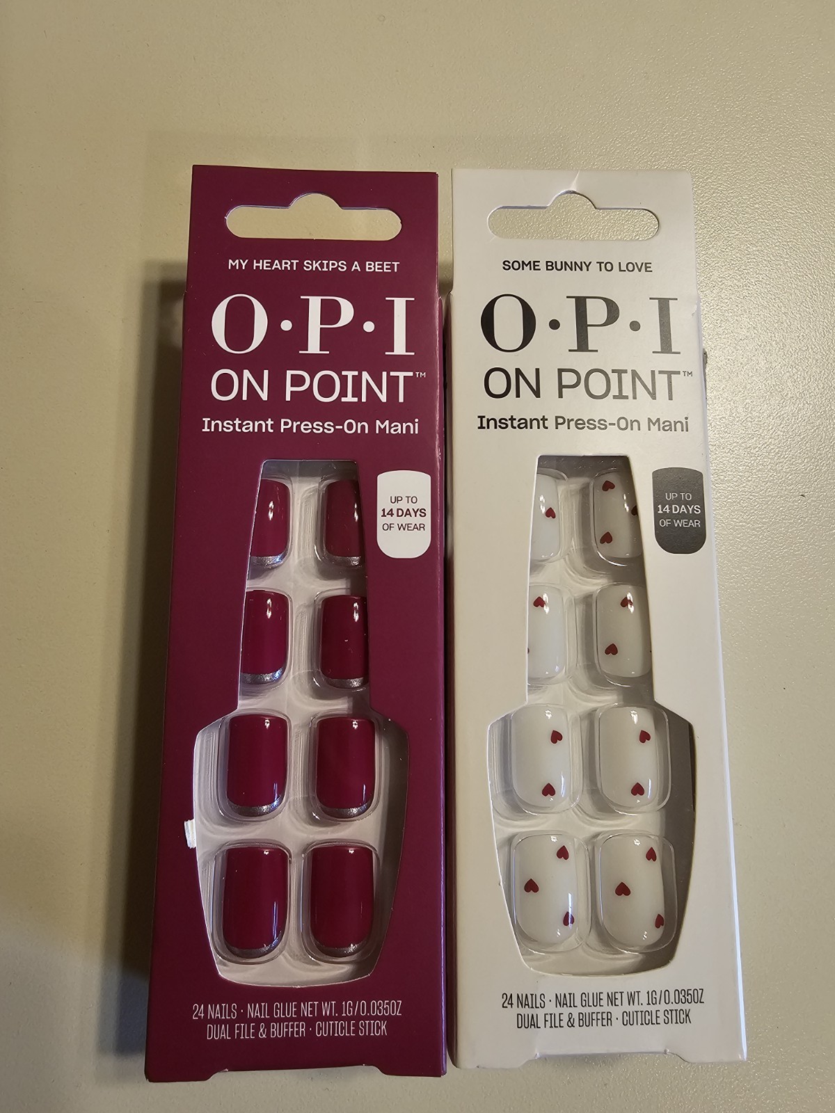 OPI On Point Press On Nails My Heart Skip A Beet And Some Bunny To Love Lot Of 2