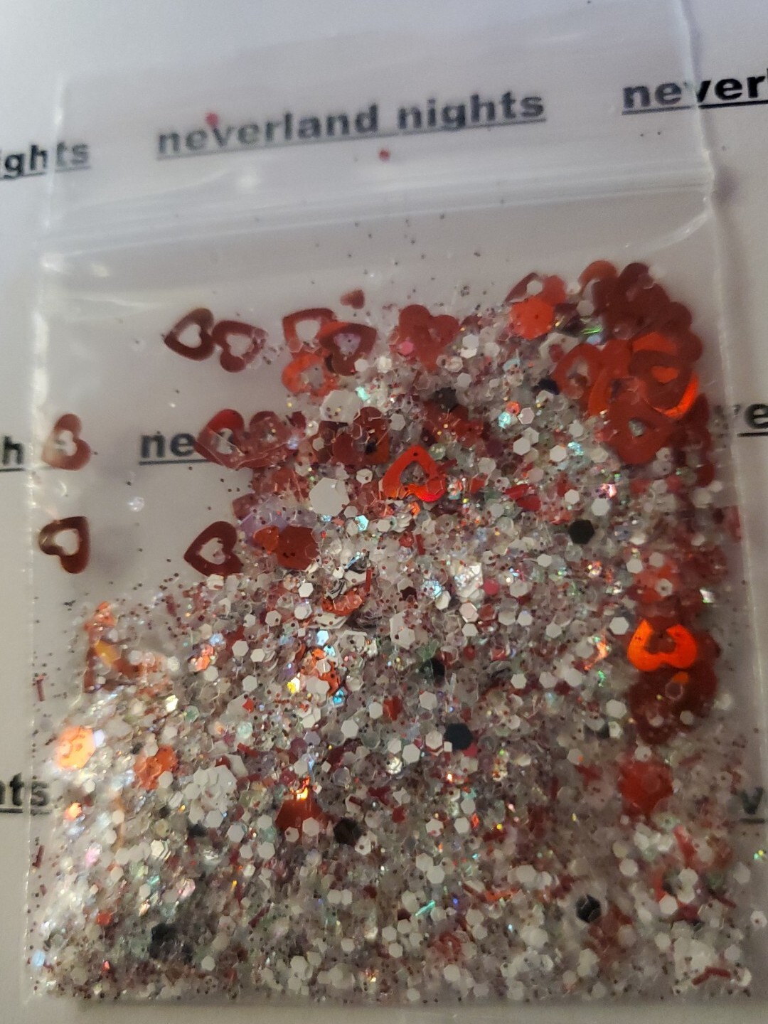 “Romeo” Red & White Glitter Mix, Romantic Nail Art Glitter, Acrylic, Gel Sparkle