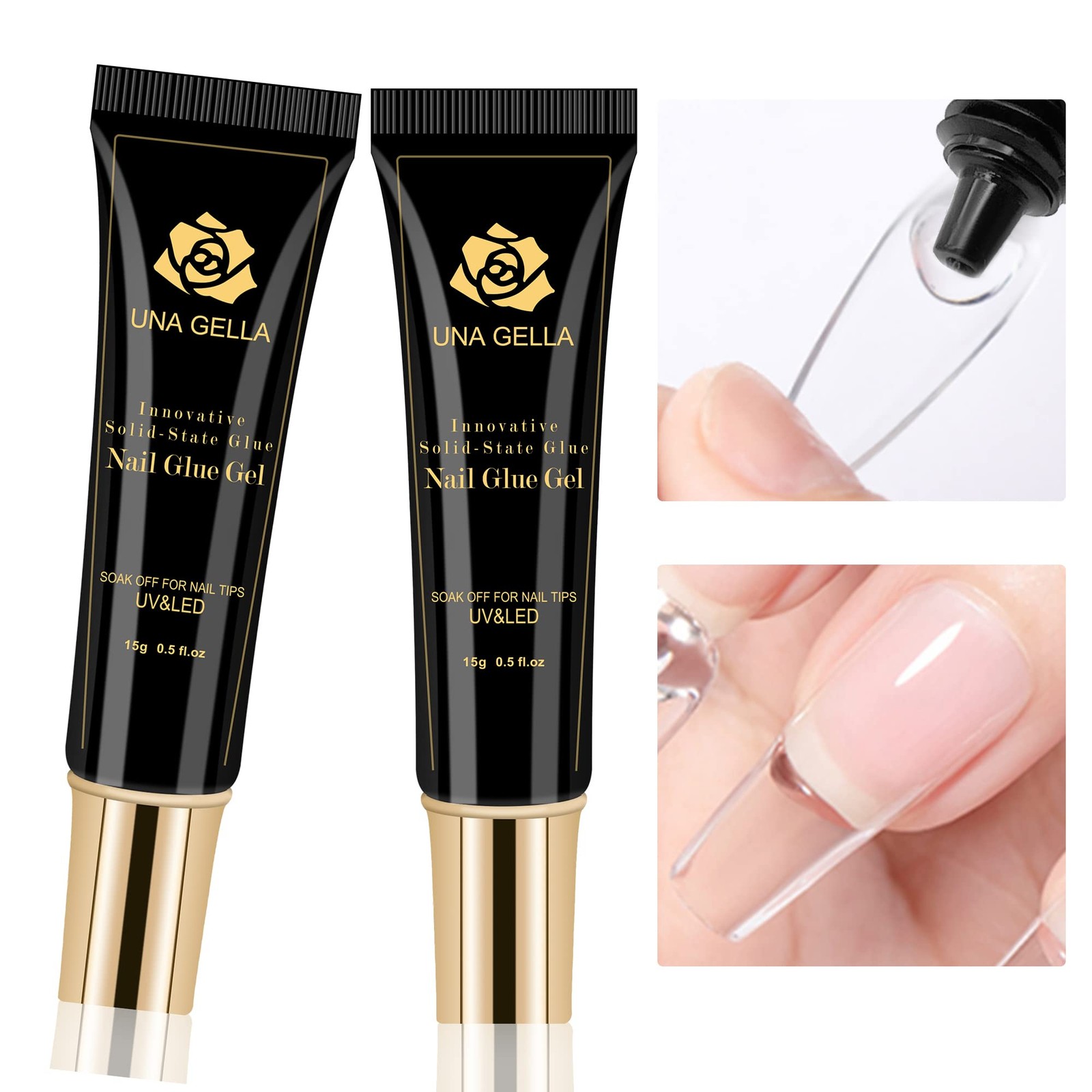 UNA GELLA Gel Nail Glue,30g U V/LED Lamp Required Super Strong Wide, Clear