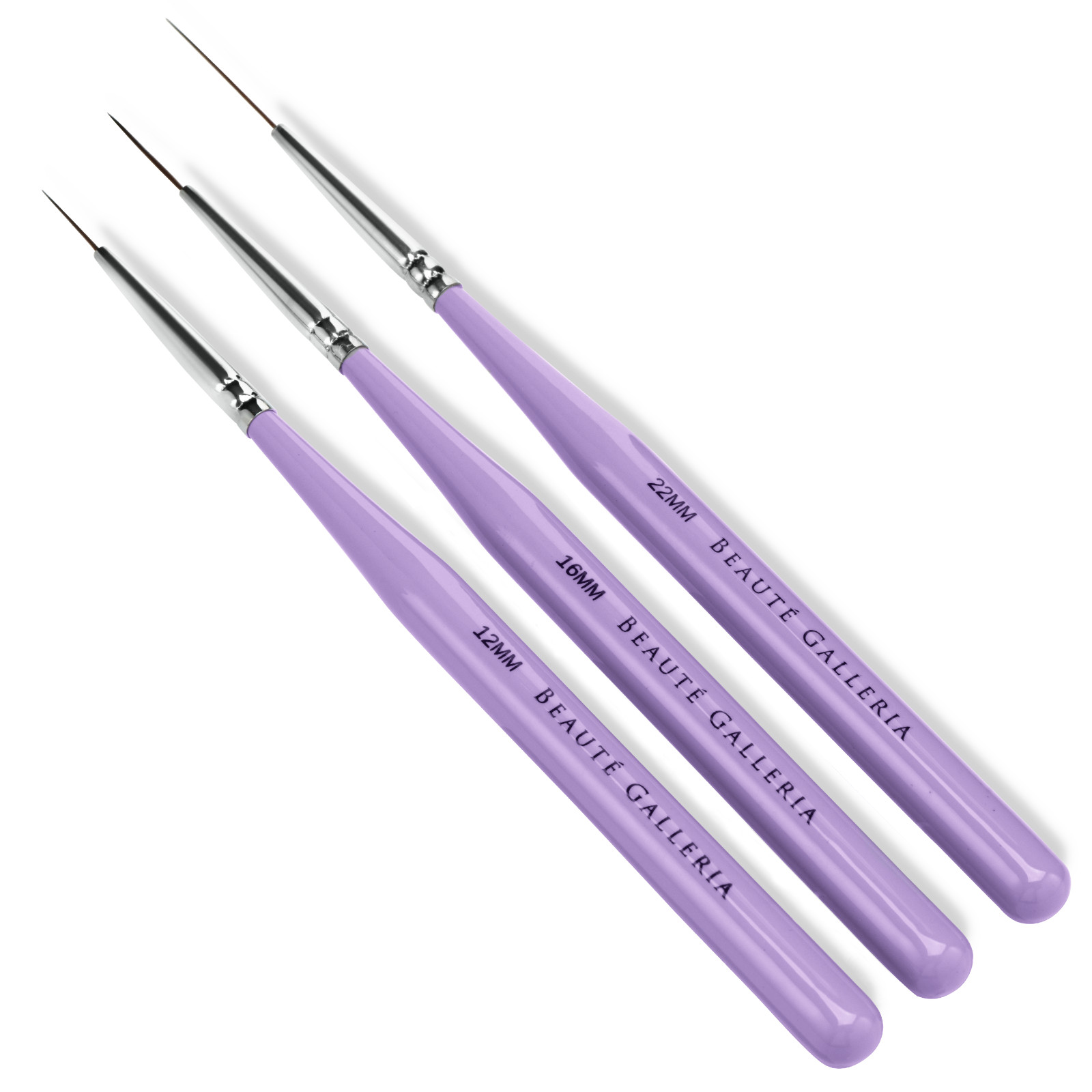 3 Pieces Nail Art Long Striper Brush Fine Line Drawing Detail Painting Blending