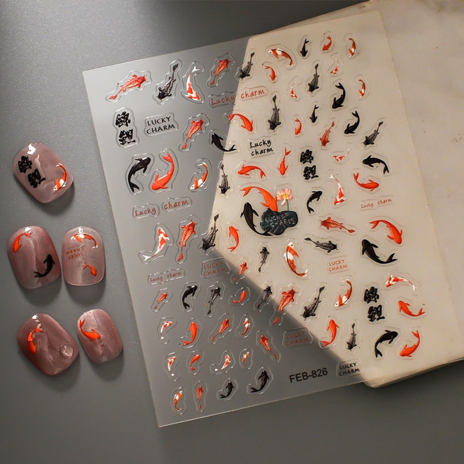 Spring Summer Nail Art Stickers 5D Embossed Nail Decals for Acrylic Nails Black