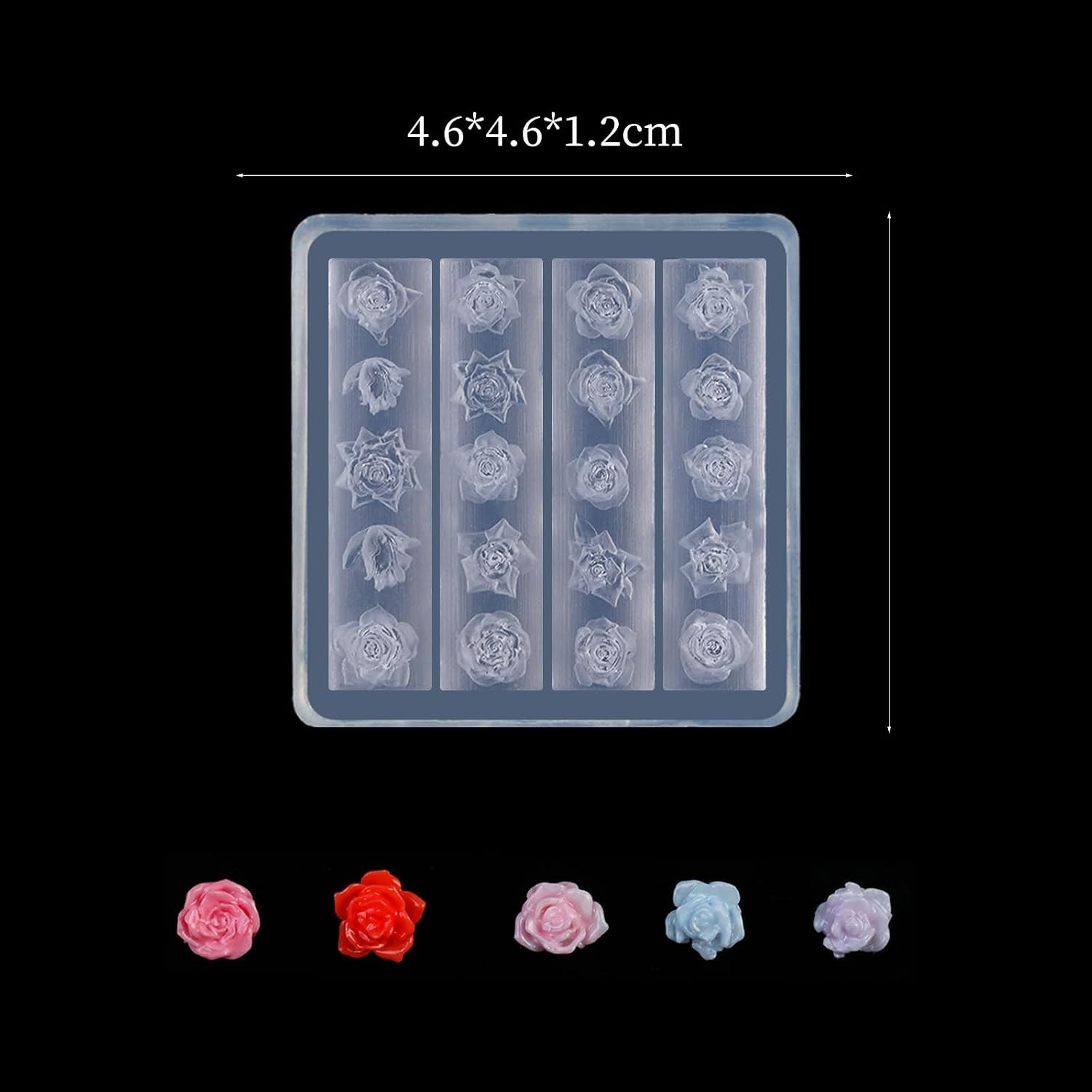 3D Rose Flower Nail Mold Silicone Nail Tools Classic Floral Carving Template