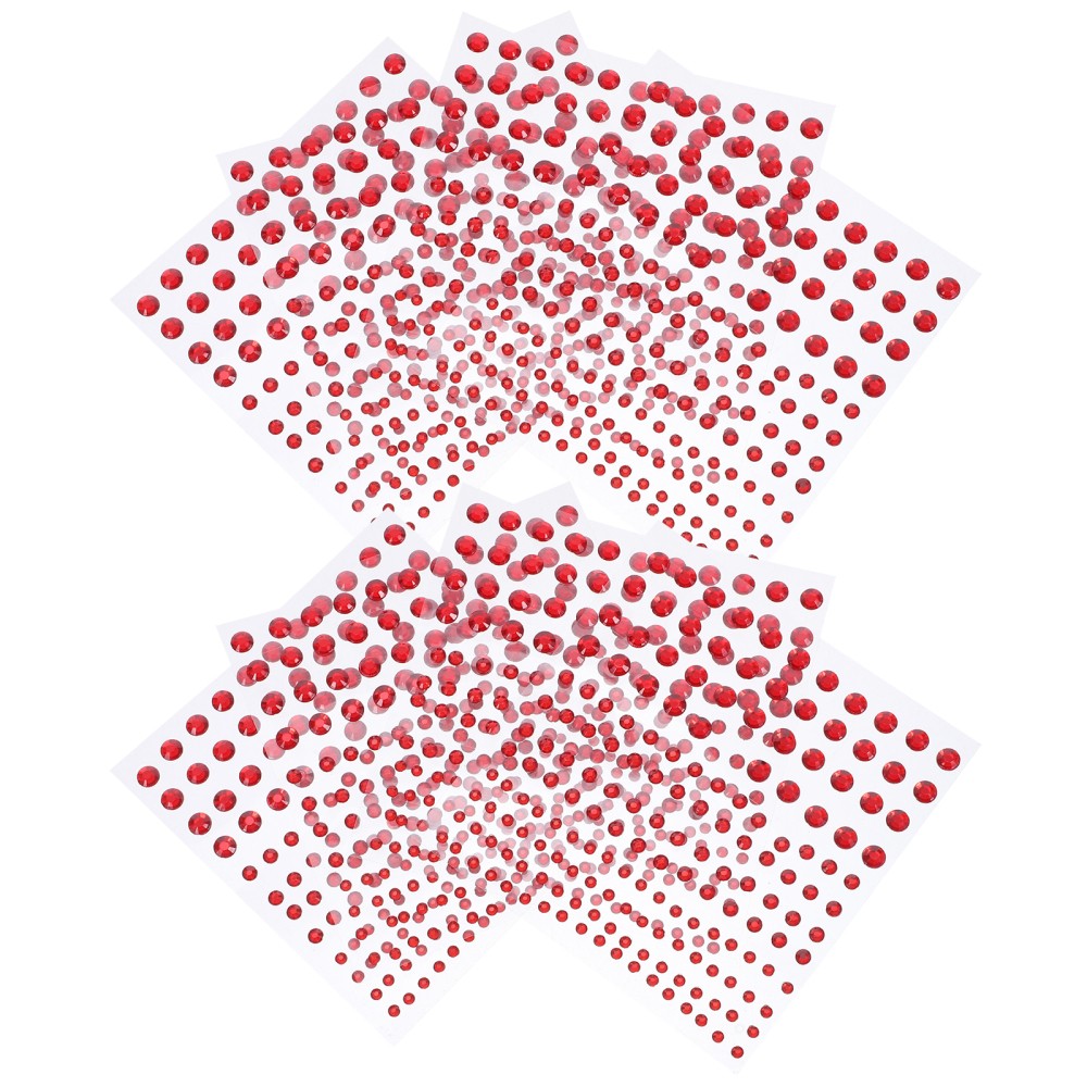 20Pcs Red Acrylic Nail Stickers Durable Self Adhesive Nail Art Decoration