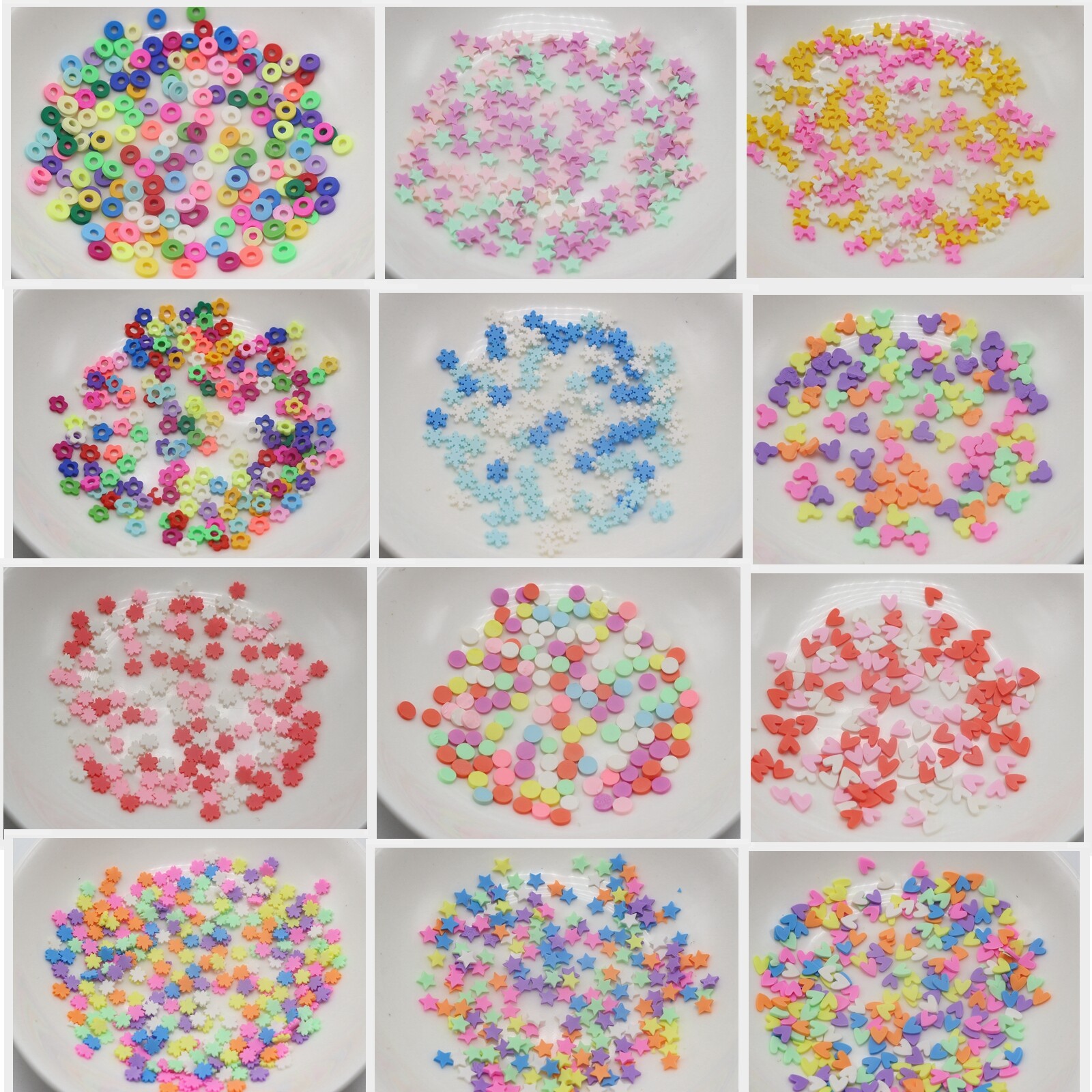 Nail Art Wheel Set 3D Fimo Polymer Clay Slices Nail Art Decals Tips 12 Style