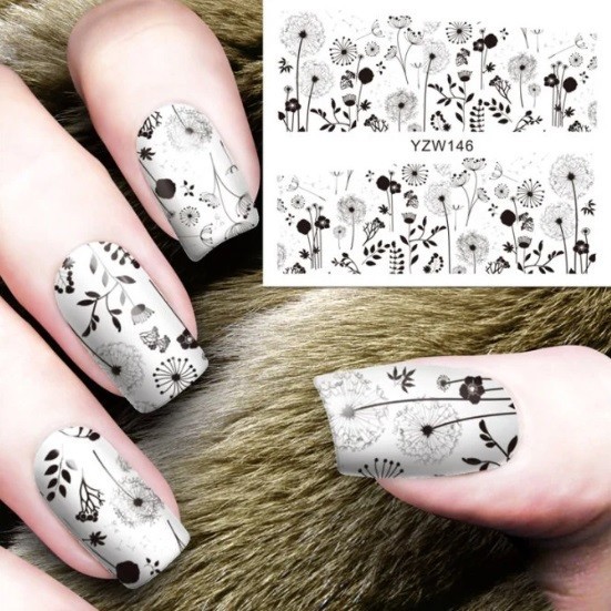 Flower, Floral Nail Art Water Decals DIY Nail (Group 1)