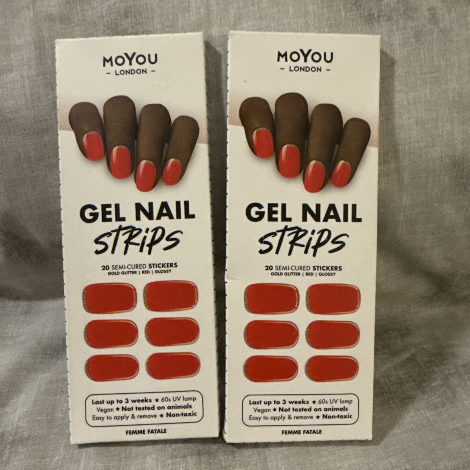 MOYOU LONDON Semi Cured Gel Nail Strips – 20 Pcs. Spring Nail Wraps for Salon 2x