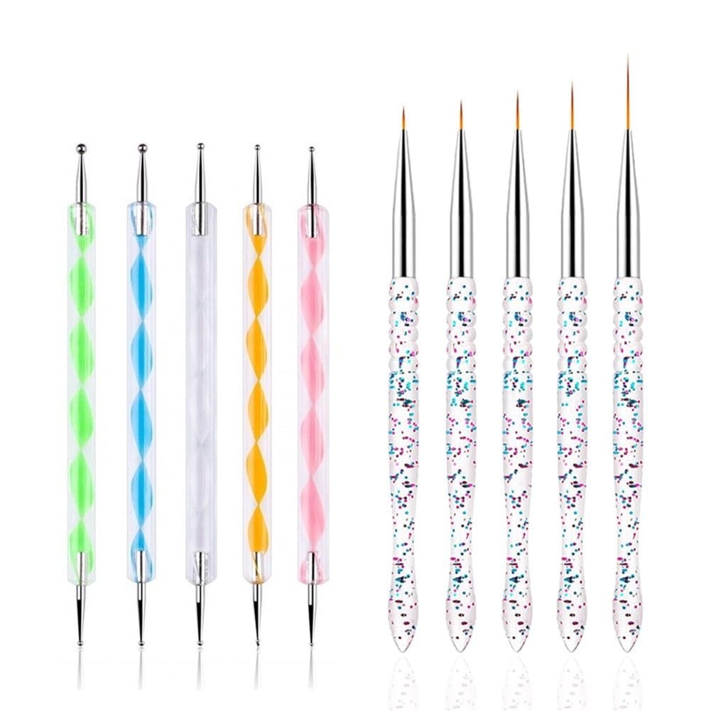 Nail Dotting Tools 10 Pcs Kit, 5 Pcs Double-end Nail Dotting tools and 5 Pcs …