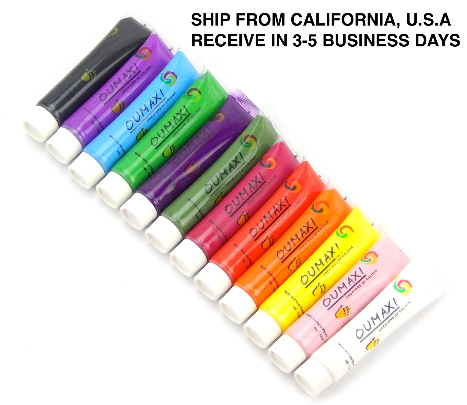 12 COLOR 3D MULTI-SURFACE NAIL ART PAINT BRUSH