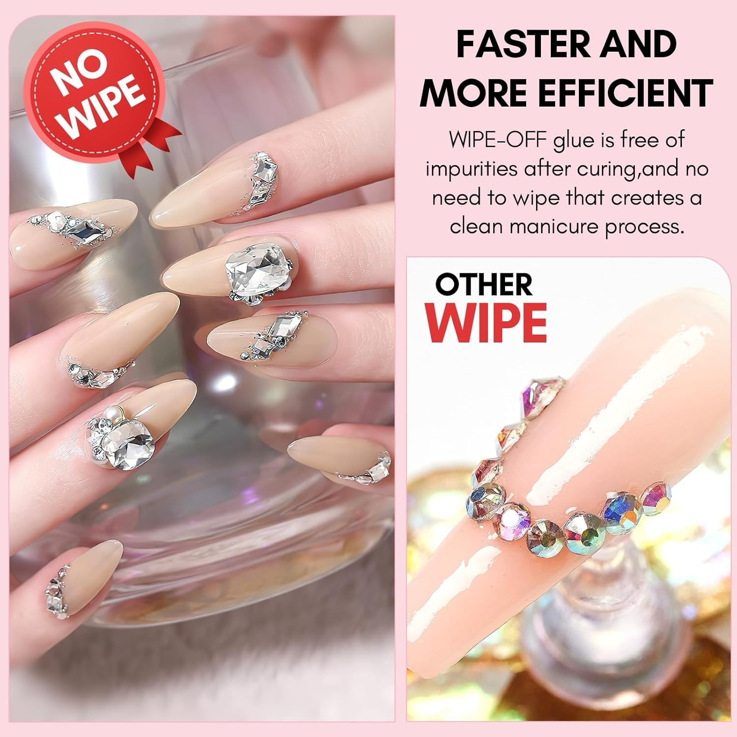 No Wipe Rhinestone Glue Gel – 30G Non-Toxic Nail Adhesive for Stunning Art