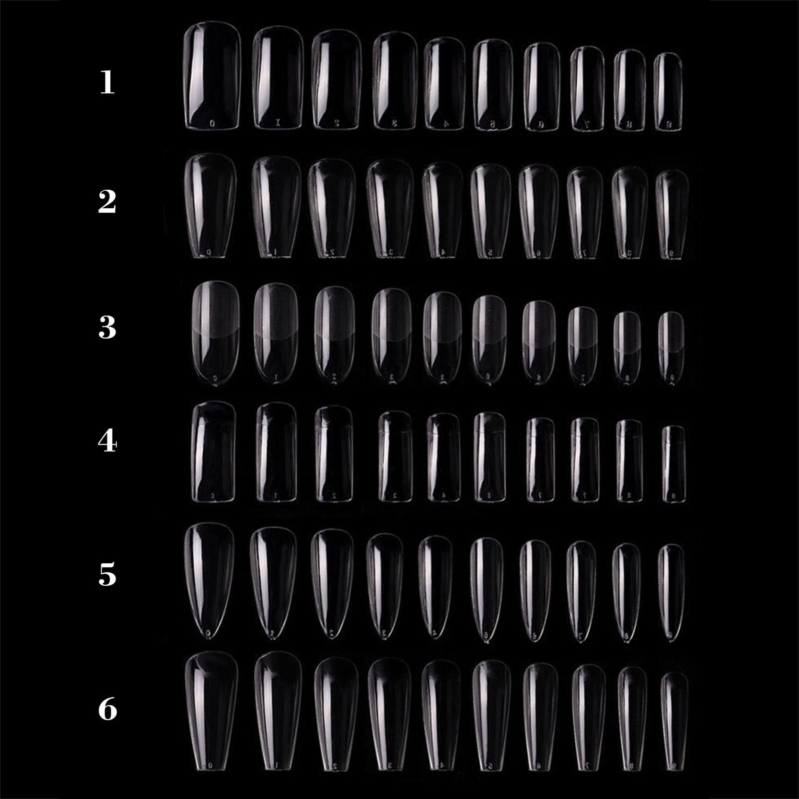 100PCS Fake Nails Tips Clear Acrylic Nail Tips Full Cover Half Cover False LNVA
