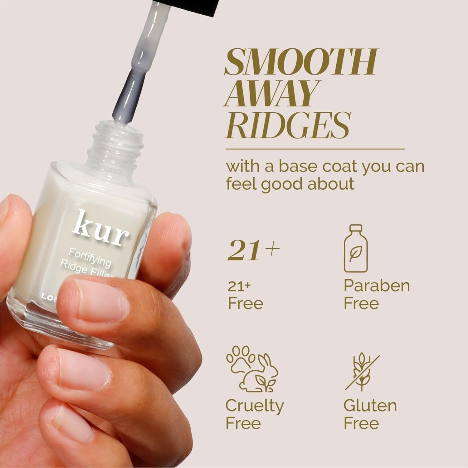 kur 0.4 fl oz Nail Ridge Filler – Perfecting Base to Strengthen and Smooth Nails