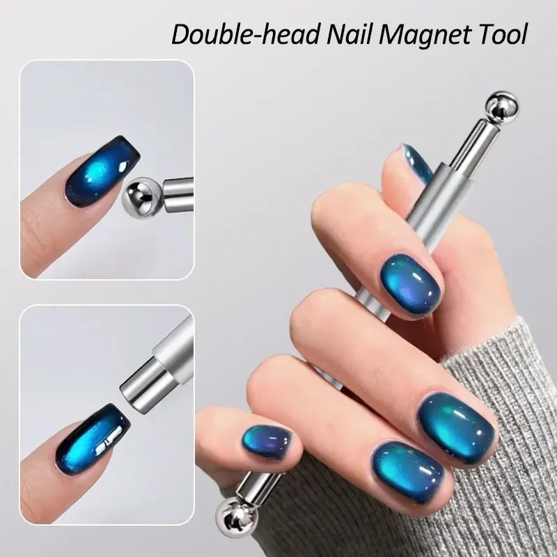 Round Steel Magnetic Cat Eye Stick Double Head Magnet Pen Nail Tool
