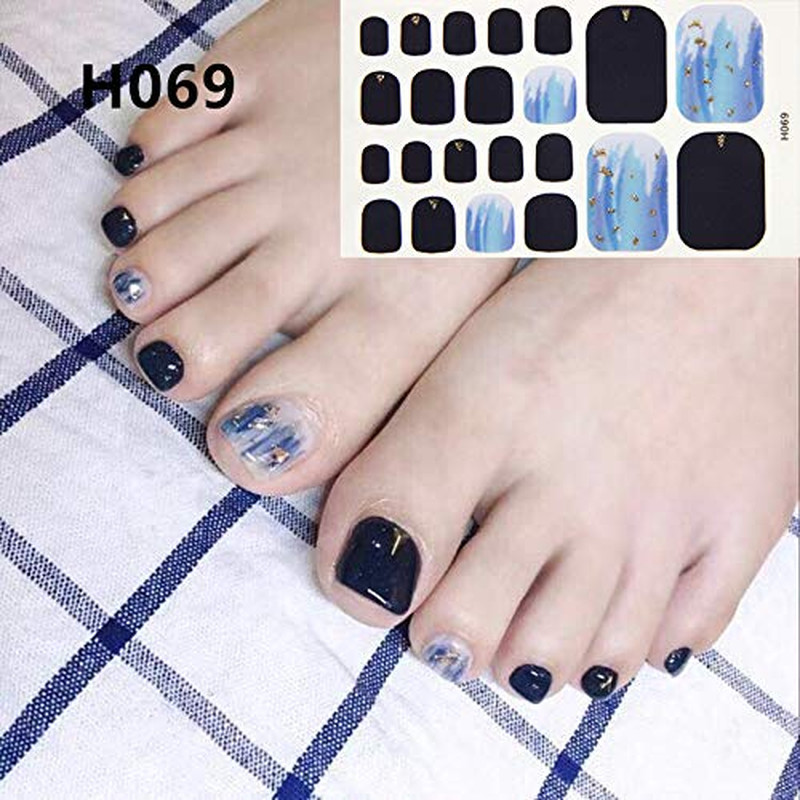 20 Sheets Gradient Toe Nail Polish Strips and Stickers and 1 Nail File Kit Color