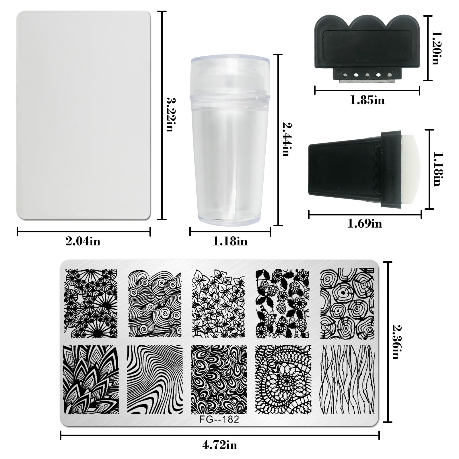 Nail Stamper Kit 7pcs Nail Stamping Plates Geometric Mandala Flower Nail Sten…