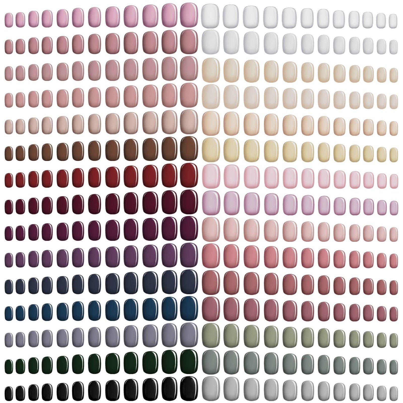 720 Pieces Short False Nails Medium Square Artificial Fake Nails Full Cover F…