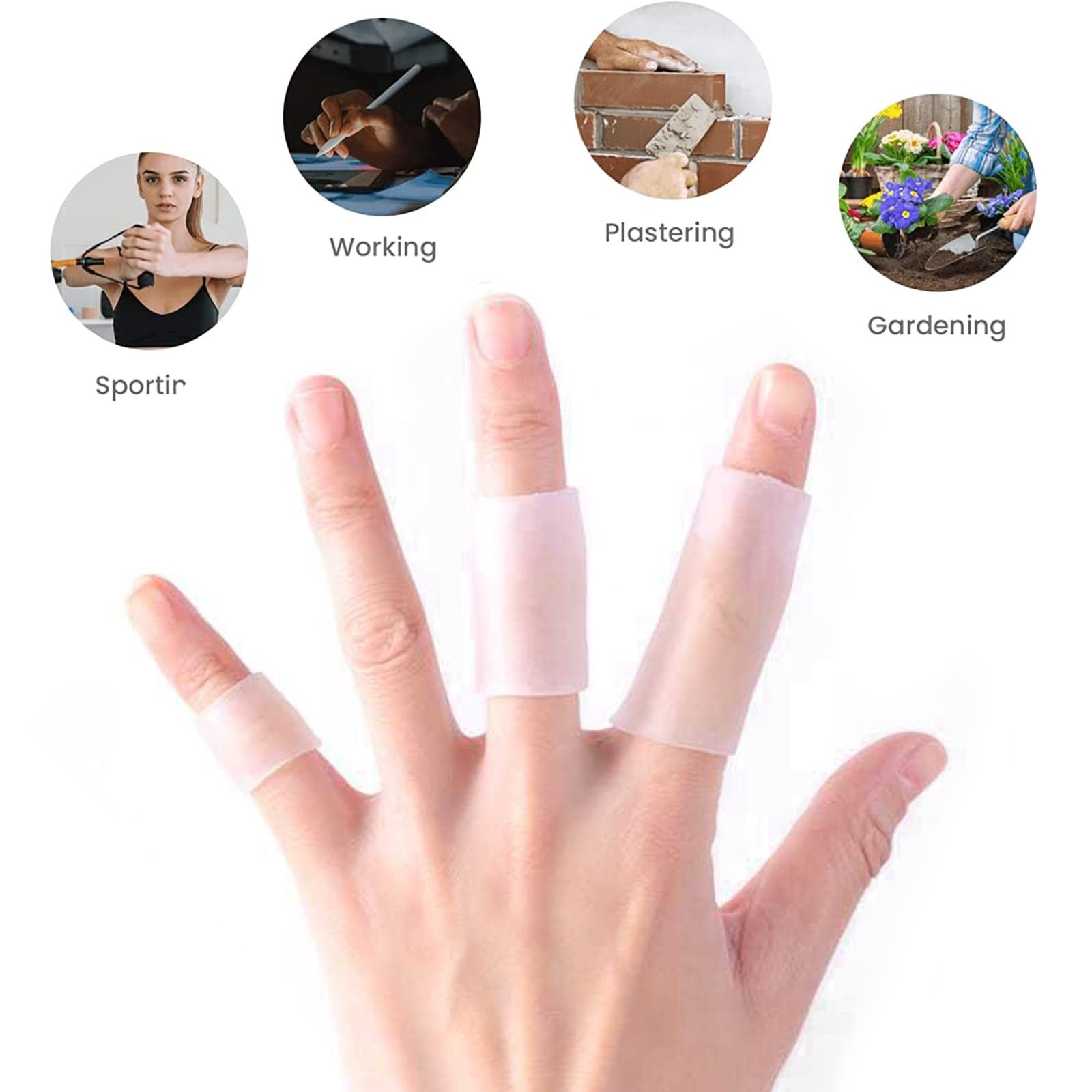 ZXFUTURE 20 PCS Gel Finger Sleeve Protectors, Trigger Finger Pain Silicone Fi…