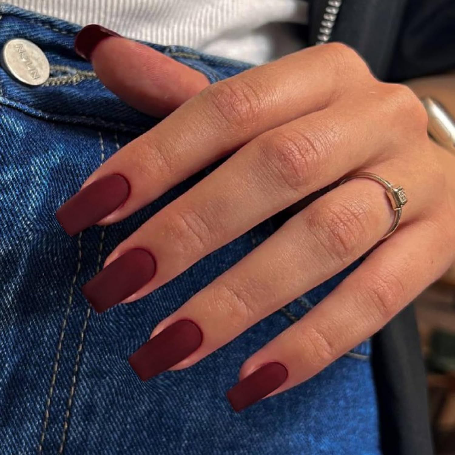 KQueenest Pastel Pink Press On Nails, Glossy Sheer Acrylic Nails for Women