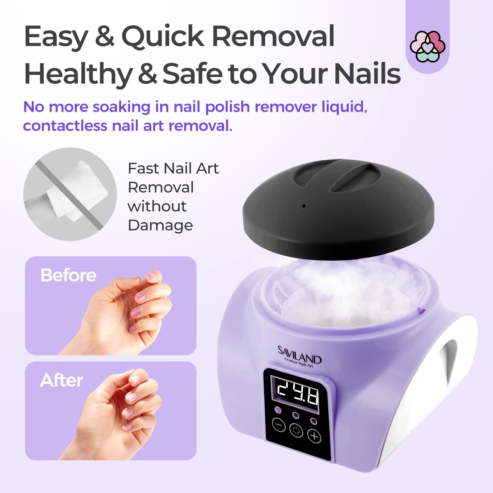 SAVILAND Nail Polish Remover Steam: Electric Steam Machine for 1-Purple