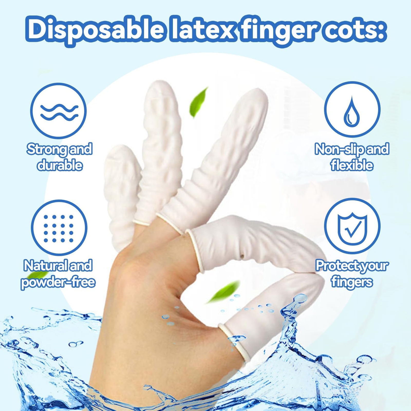 Disposable Finger Cots Rubber Fingertips Thumb Cover for Nail Art Tattoo