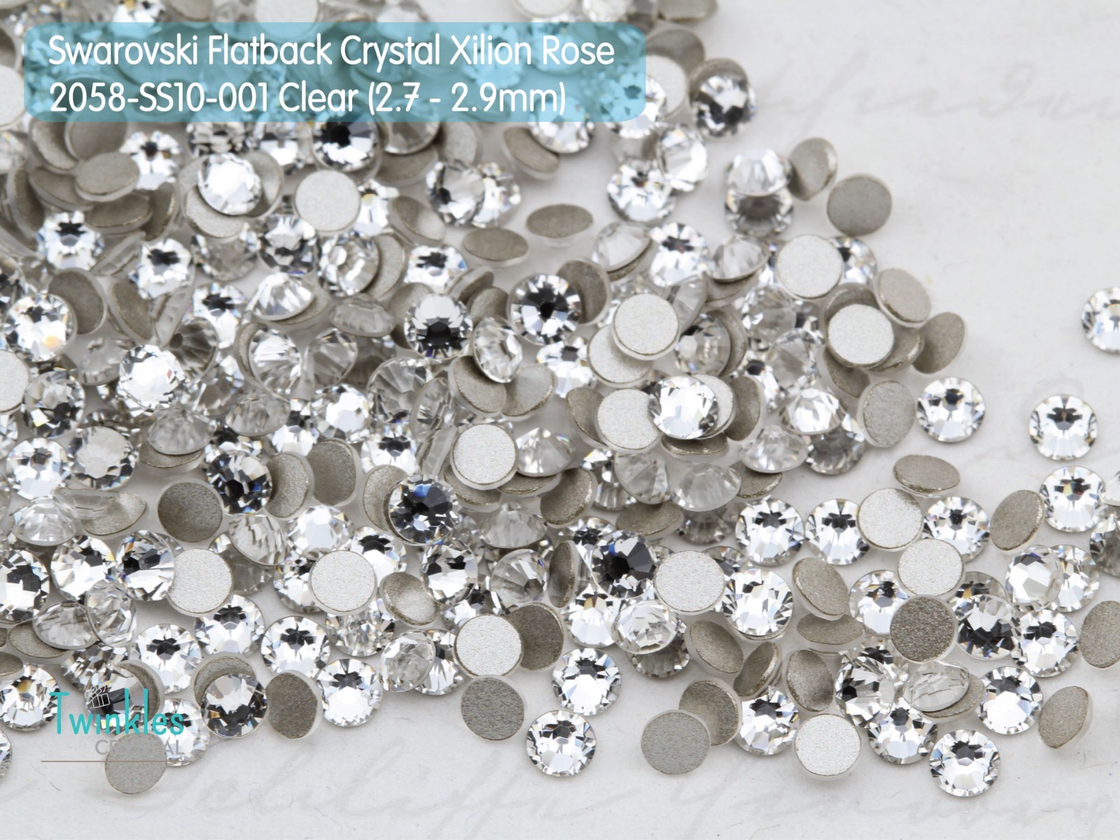 Swarovski 2.7mm-144pcs Flatback Crystal Nail Decoration Rhinestone 2058-SS10-Clr