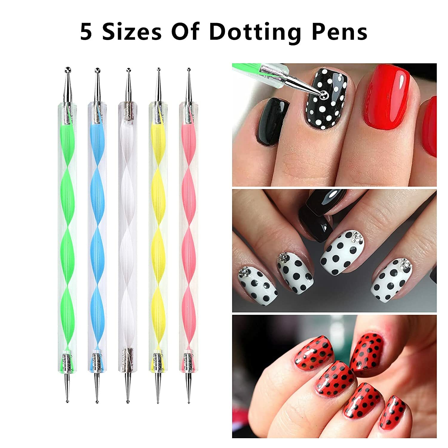12 Pcs/Set Nail Art Design Tools,7pcs Painting Brushes+5pcs Dotting Pens,US FAST
