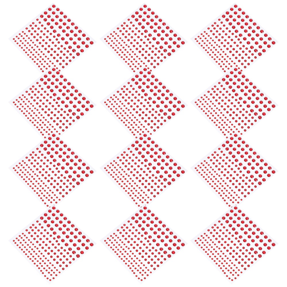 20Pcs Durable Red Acrylic Nail Stickers Self Adhesive Flatback Charms