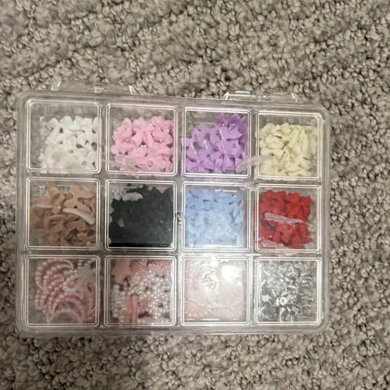 Multicolor Nail Art Kit Bling Effect Easy Cleaning w/ Tools & Rhinestones