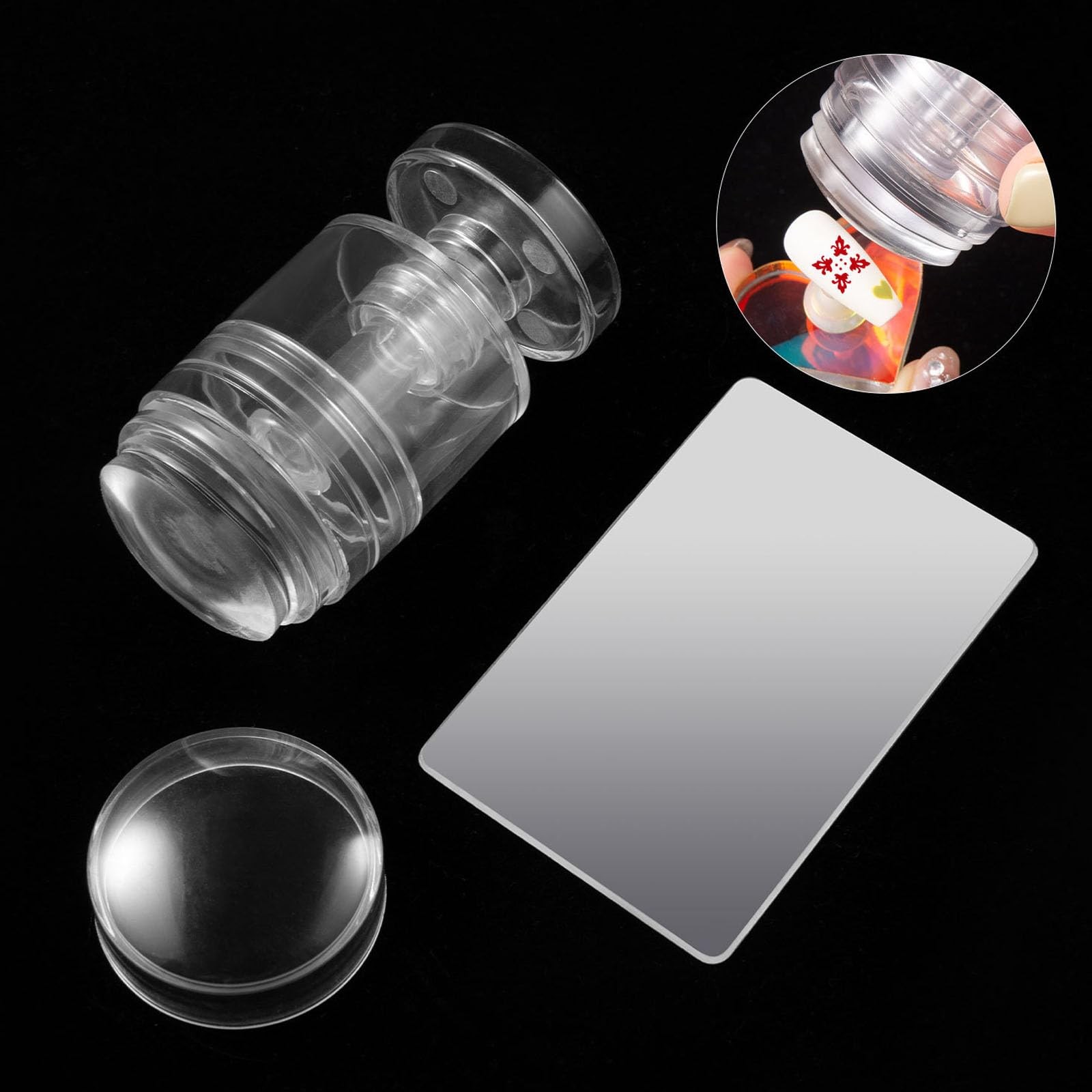 Upgraded Rotatable Nail Stamp Kit, French Tip Nail Art Stamper with Adjustabl…