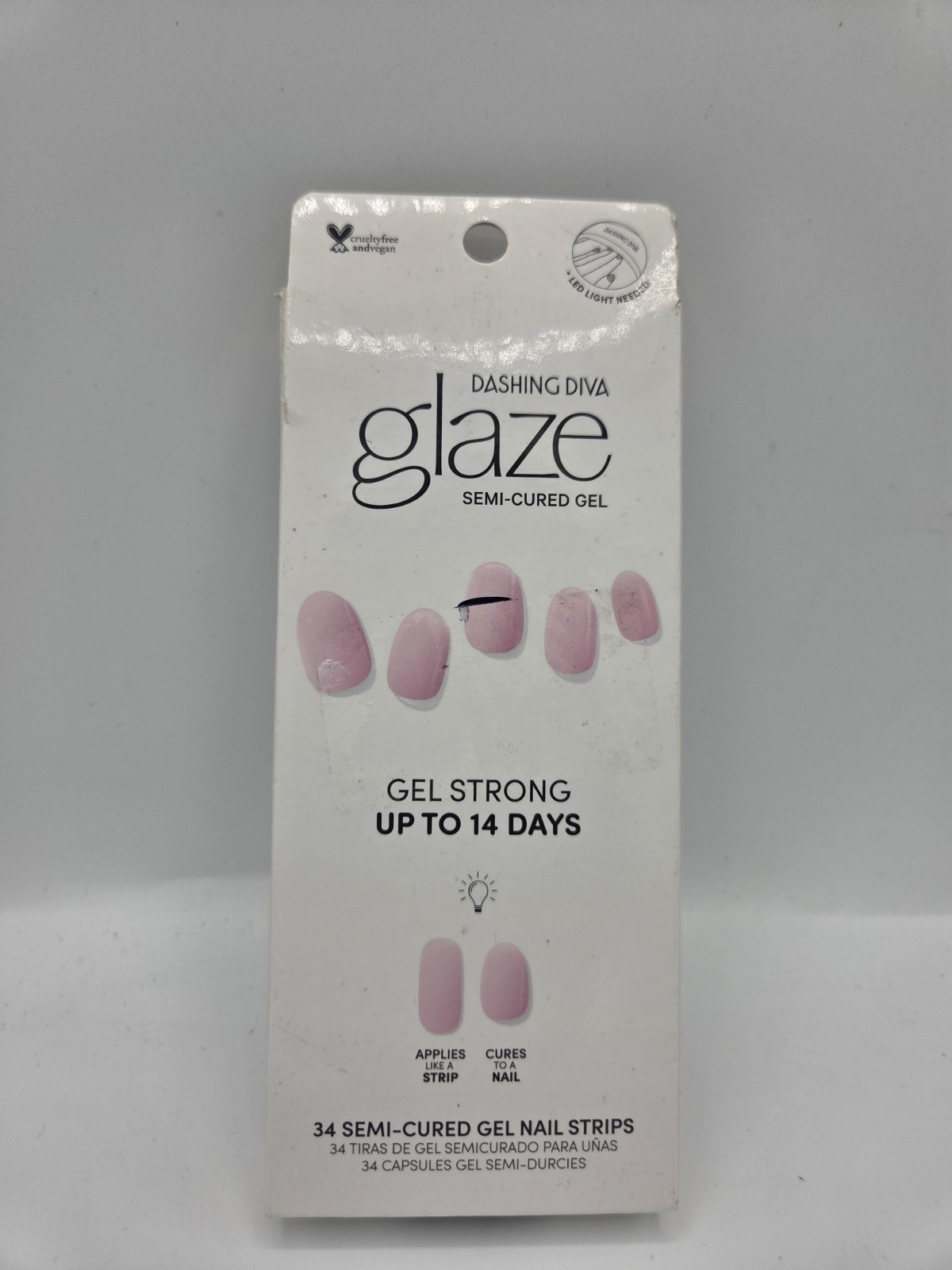 Dashing Diva Glaze Semi-Cured Gel Nail Strips – Lovely Pink – NEW