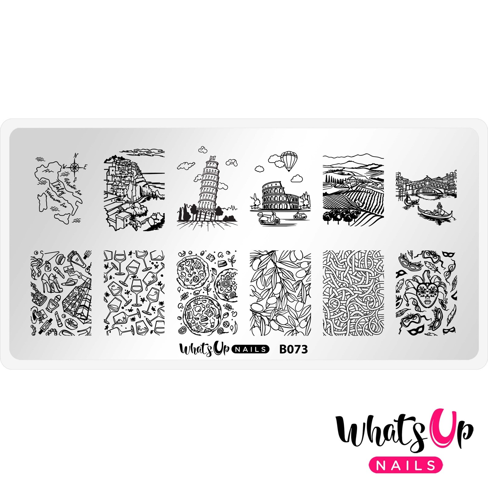 B073 Ciao Italia Stamping Plate For Stamped Nail Art Design