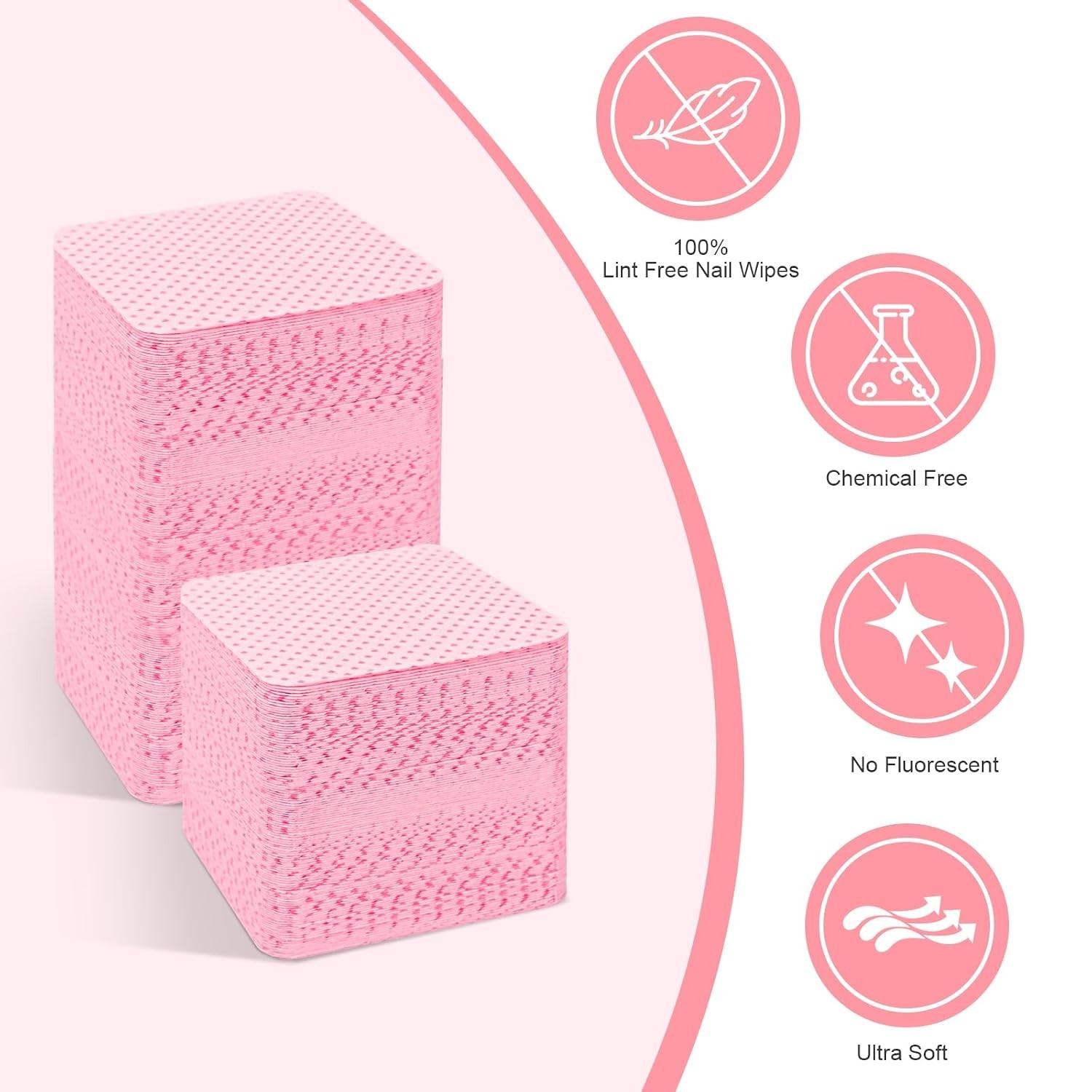 Soft Acetone-Free Nail Wipes – 540PCS Non-Toxic Polish Remover Pads for Beauty