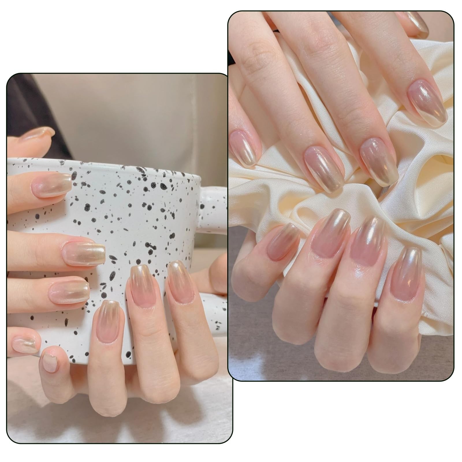 36 Jars Chrome Nail Powder Kit – White Pearl, Silver Metallic, Holographic Dip f