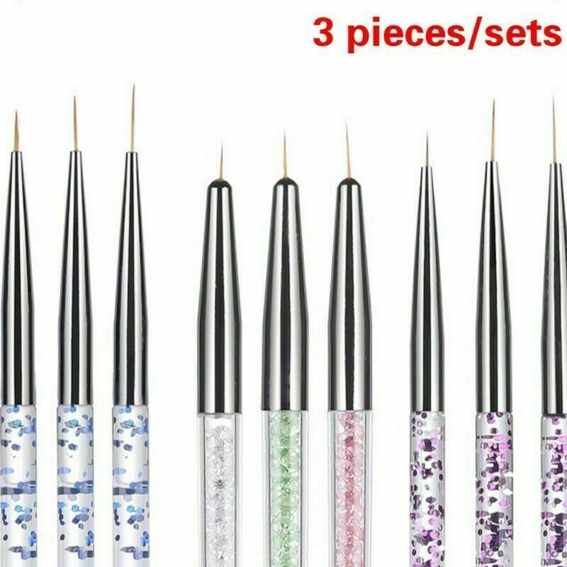 3PCS Nail Art Brushes DIY Manicure Dotting Fine Drawing Tool French Pens
