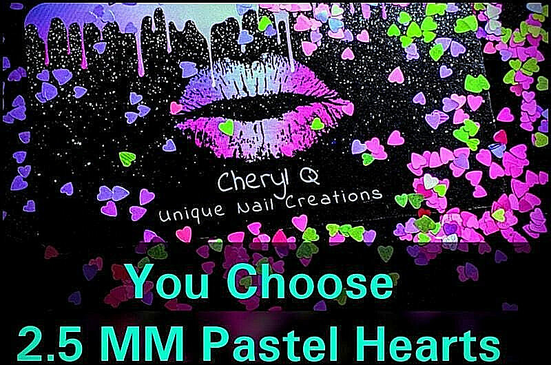 HEART~2.5MM Soft Metallic ❤Nail Art•Acrylic•Gel•Body Art•Face•Festival•USA
