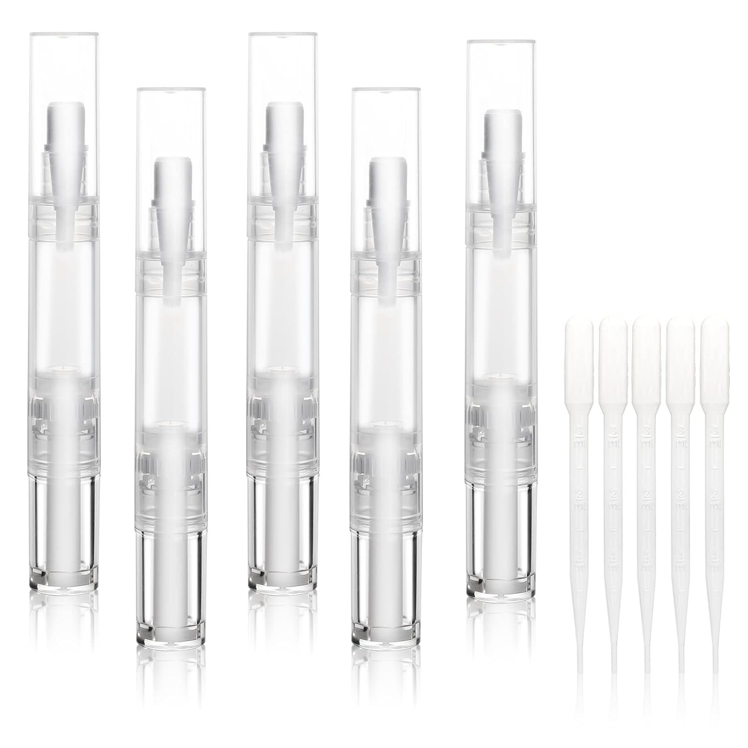 Scentless 5ml Oil Pen Set with Brush Tip – Ideal for Cuticles & Cosmetics